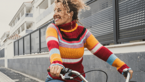 Frau auf dem Fahrrad