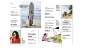 Inhaltsverzeichnis der Septemberausgabe von finanzielle 2025 mit Laura Malina Seiler