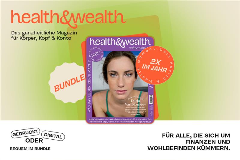 Das Cover der neuen Ausgabe von health & wealth by finanzielle