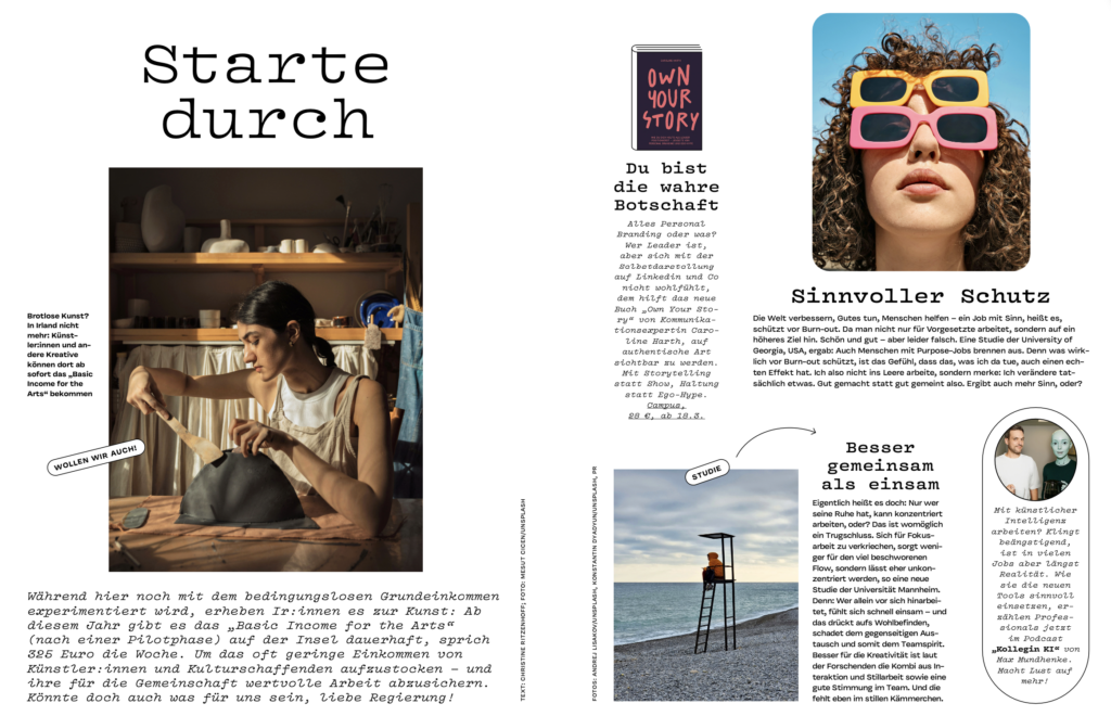 Doppelseite aus dem neuen Magazin finanzielle