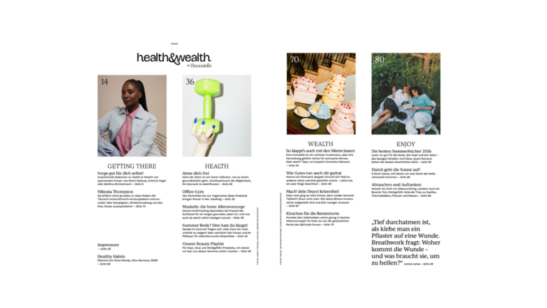 Inhaltsverzeichnis Magazin health&wealth by finanzielle