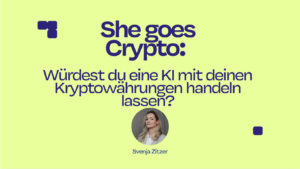 Die Grafik zeigt einen Schriftzug. Thema: KI-Agenten handeln Kryptowährungen