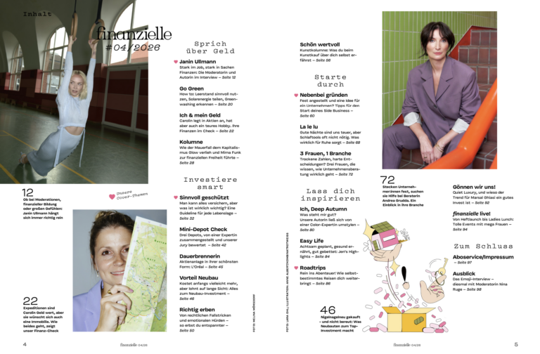 finanzielle Magazin Inhalt: Das neue Heft mit Janin Ullmann